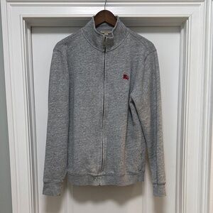 Burberry Brit Heather Gray Full-Zip Jacket with Red Logo size Large